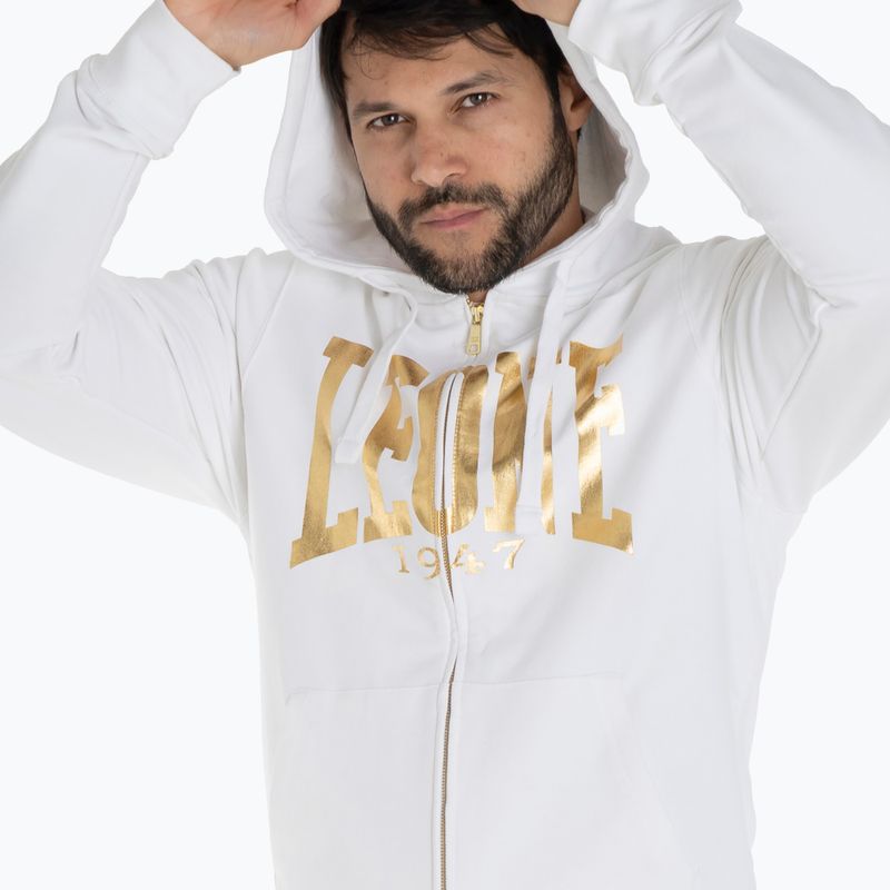 Férfi pulóver LEONE 1947 Gold Hoody optic fehér 4