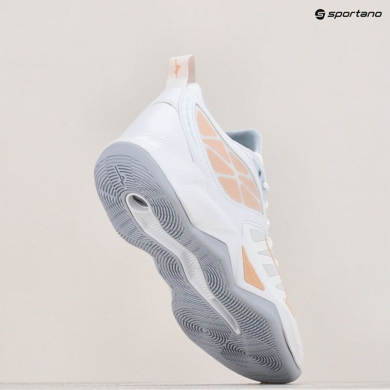 Női röplabda cipő Mizuno Wave Dimension white/peach parfait/halogen blue 9