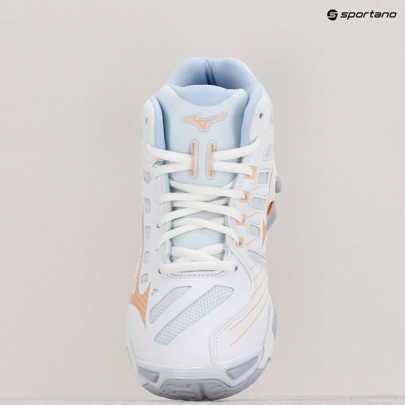 Női röplabda cipő Mizuno Wave Voltage Mid white/peach parfait/halogen blue 9