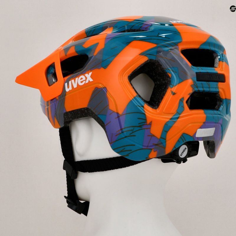 Gyermek kerékpáros sisak UVEX React Jr papaya camo 8