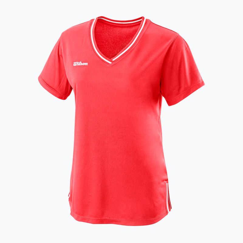 Női teniszpóló Wilson Team II V-nyakú narancssárga WRA795309