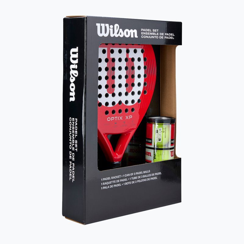 Padelütő + 3 labda Wilson Optix XP Padel Kit Box red 2