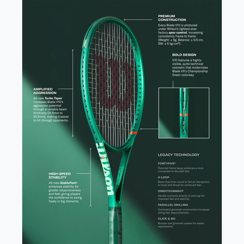 Gyerek teniszütő Wilson Blade Jr 26 V10 green 8
