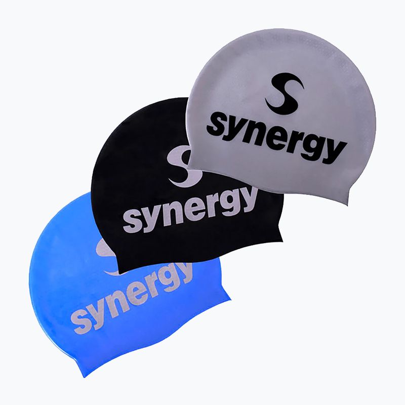Úszó sapka Synergy Silicone Swim Cap 3-Pack black/blue/silver