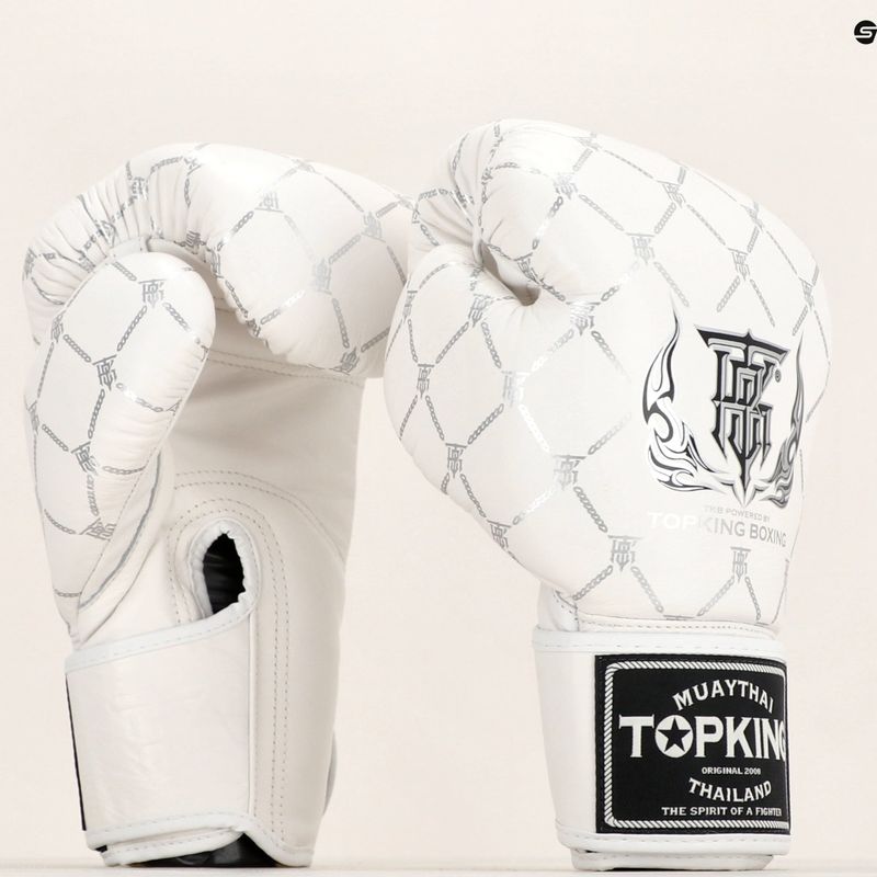 Top King Boxing Chain fehér/ezüst boxkesztyű 8