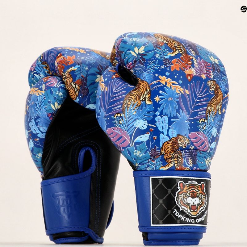 Top King Boxing Wild Tiger fekete/kék bokszkesztyűk 6