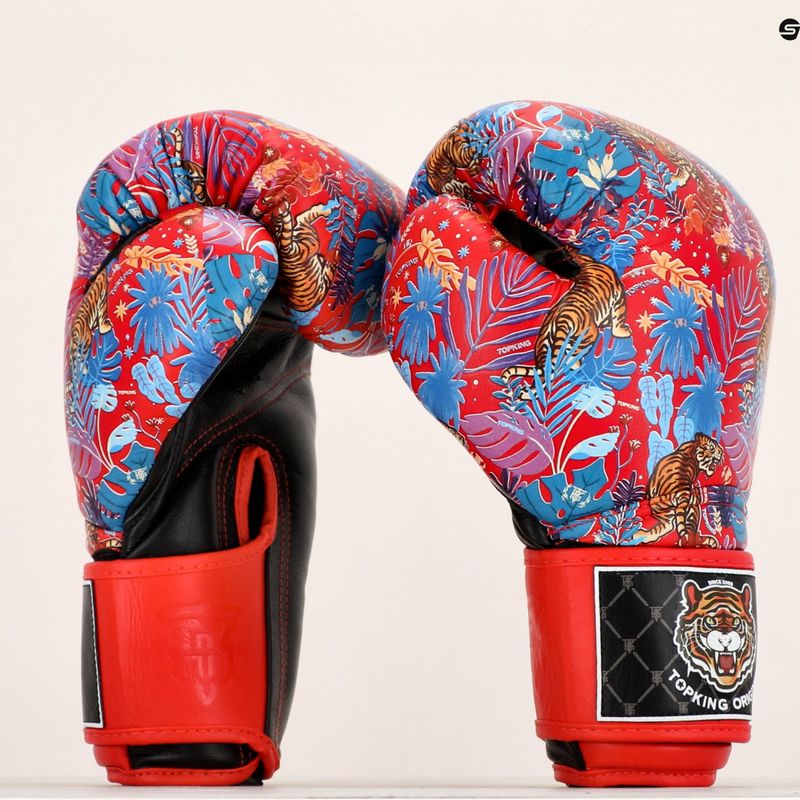 Top King Boxing Wild Tiger fekete/piros boxkesztyű 6