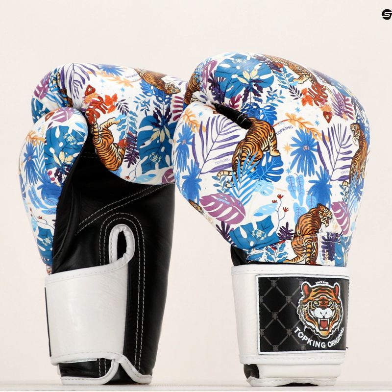 Top King Boxing Wild Tiger fekete/fehér bokszkesztyűk 6