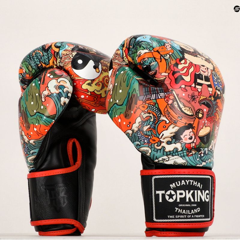 Top King Boxing Culture fekete/piros bokszkesztyűk TKBGCT-2C2 7
