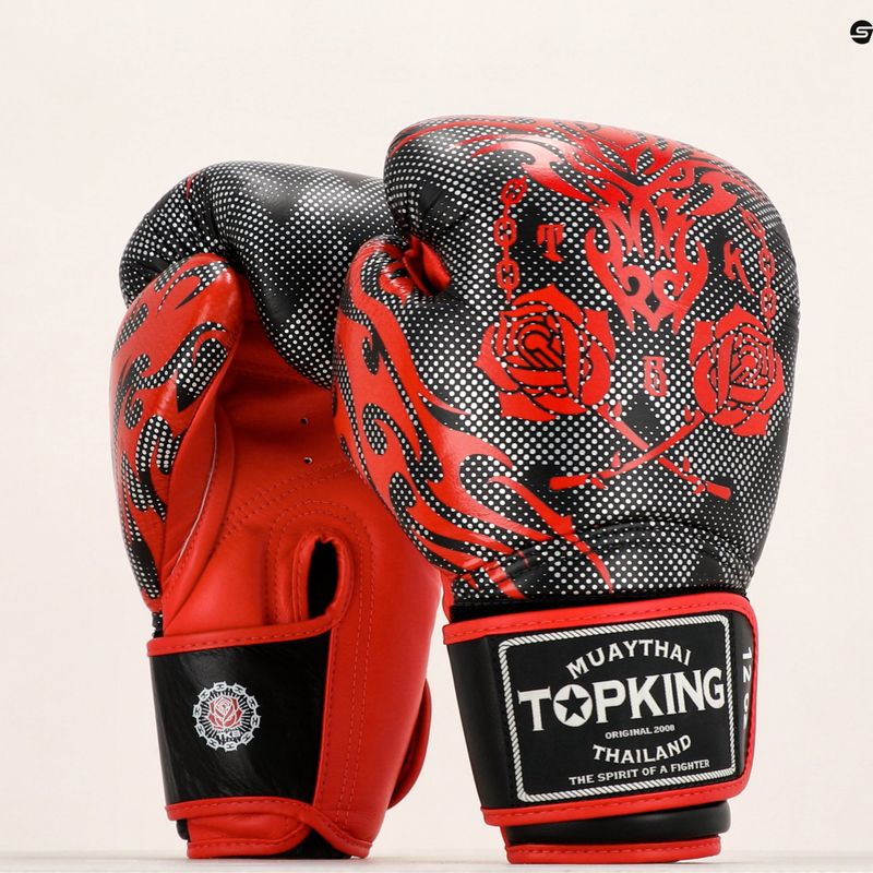 Top King Boxing Dragon piros/fekete bokszkesztyűk 6