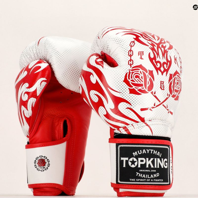 Top King Boxing Dragon piros/fehér bokszkesztyűk 7