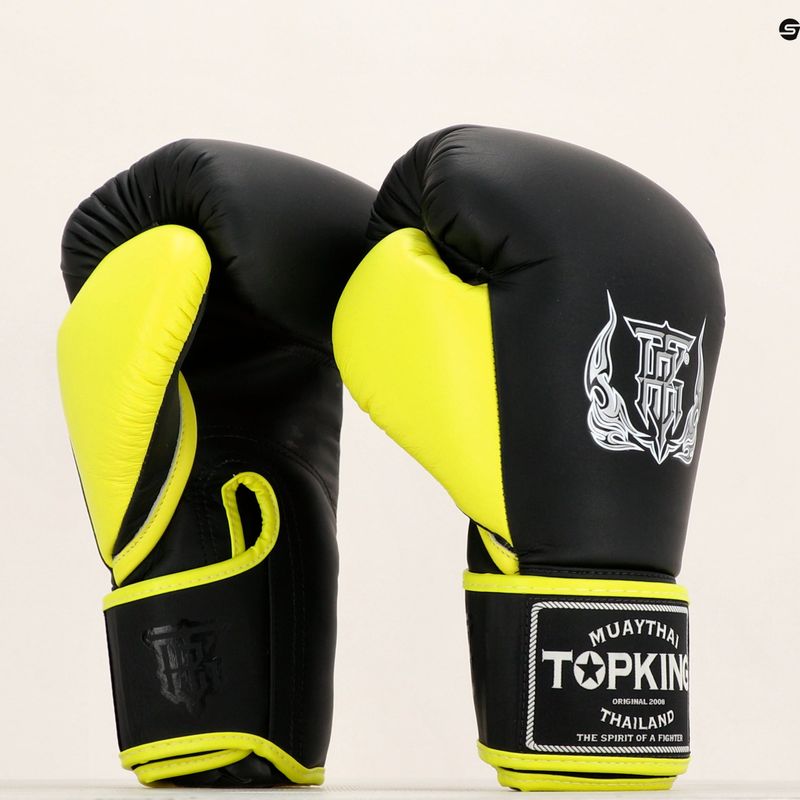 Top King Reborn Bokszkesztyűk Semi Leather fekete/sárga 6