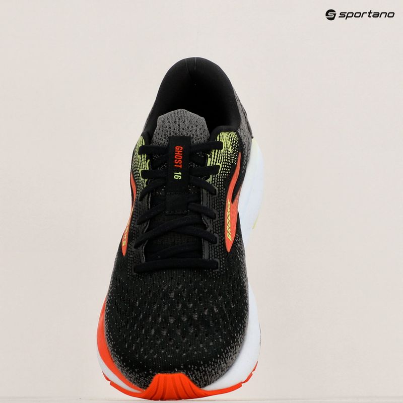 Férfi futócipő Brooks Ghost 16 wide fit fekete/mandarin vörös/zöld 9