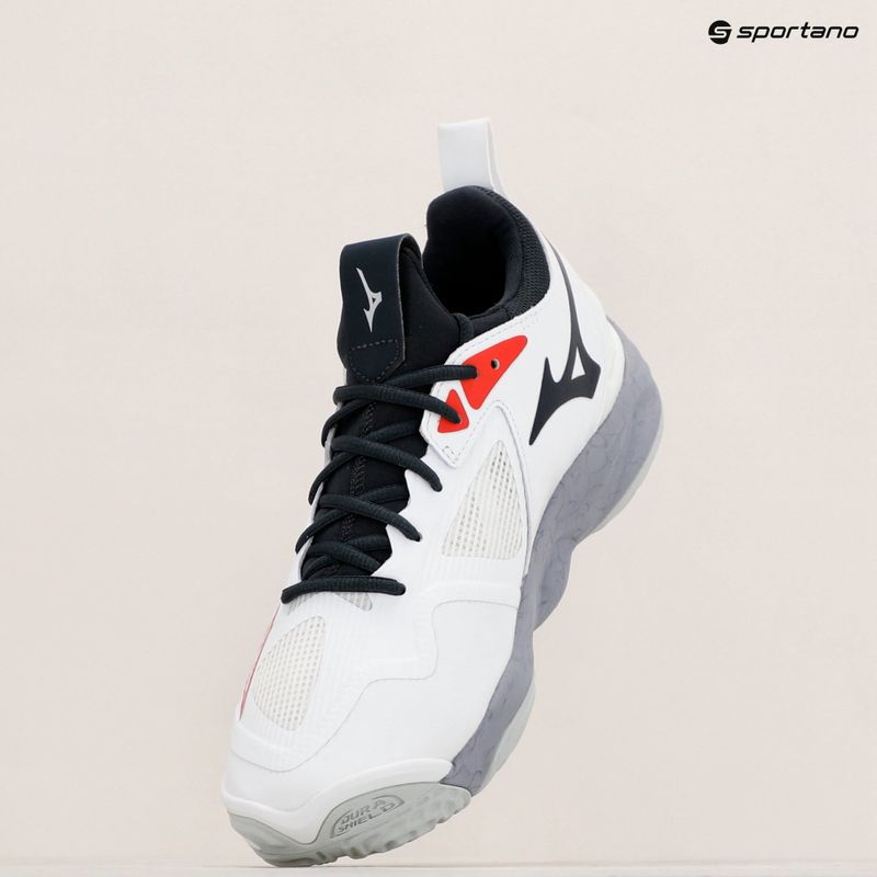 Férfi röplabda cipő Mizuno Wave Momentum 3 fehér/salsa/fekete 9