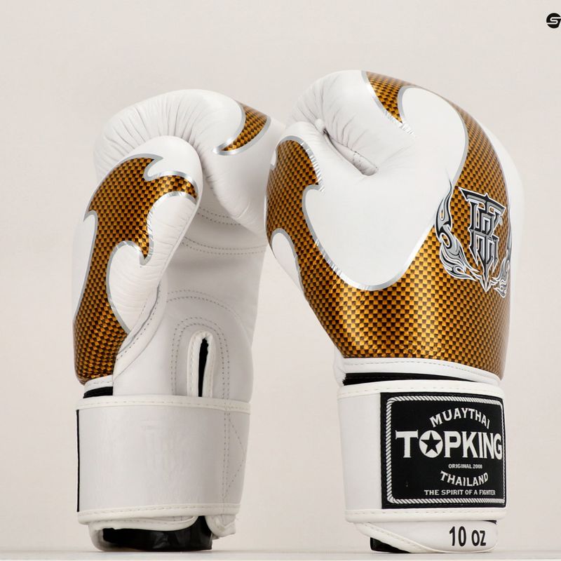 Boxkesztyű Top King Muay Thai Empower white/gold 6