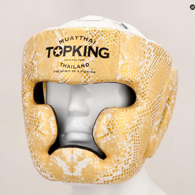 boksz fejvédő Top King Super Star white/gold 8