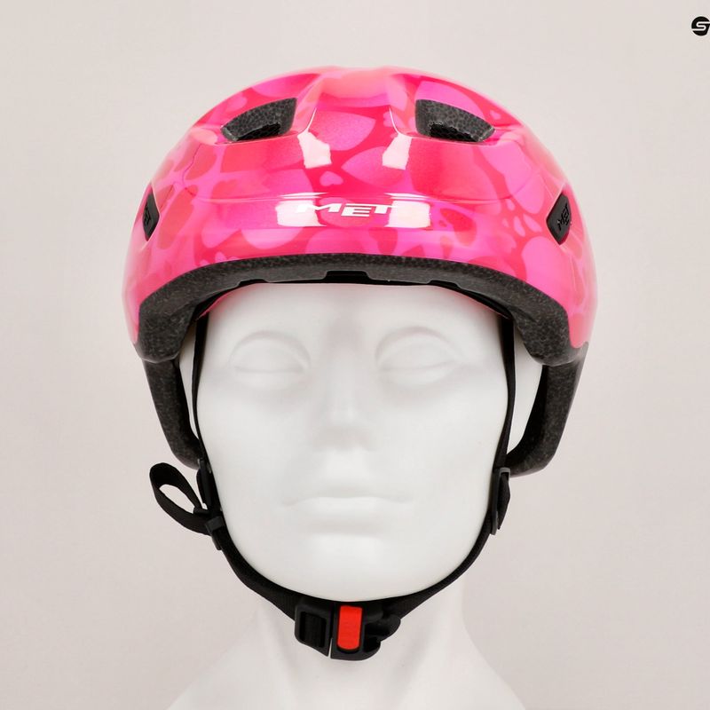 Gyerek kerékpáros sisak MET Hooray pink hearts glossy 7