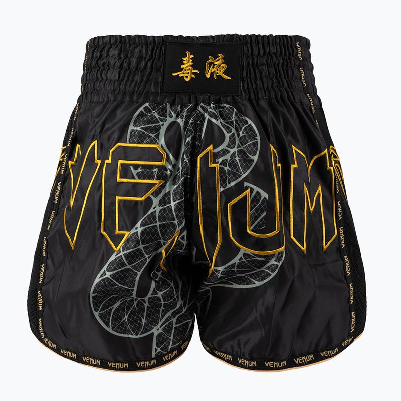 Férfi edzőshort Venum Serpenti Muay Thai black/silver/gold 2