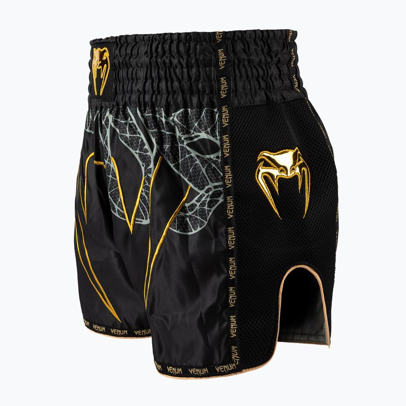 Férfi edzőshort Venum Serpenti Muay Thai black/silver/gold 3