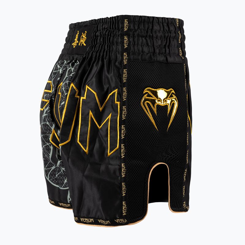Férfi edzőshort Venum Serpenti Muay Thai black/silver/gold 4