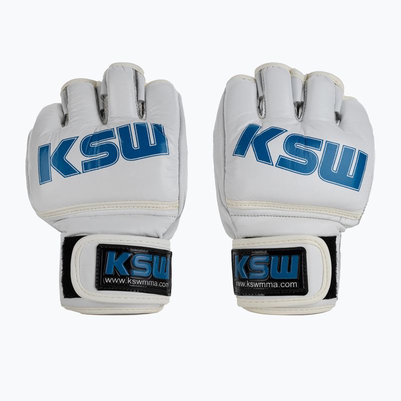 KSW grappling kesztyű fehér bőr