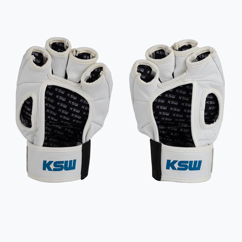KSW grappling kesztyű fehér bőr 2
