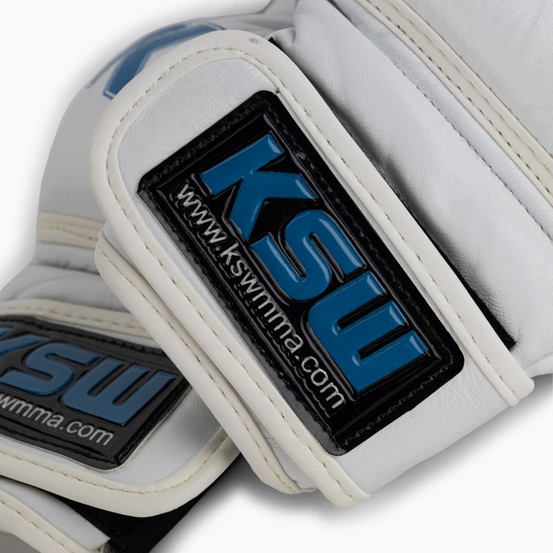 KSW grappling kesztyű fehér bőr 5