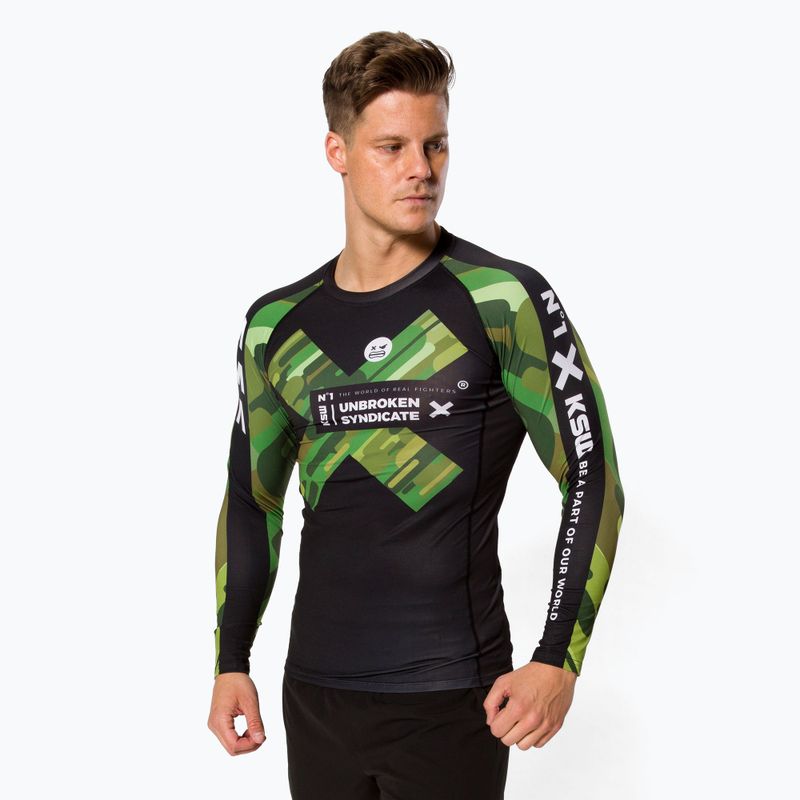 KSW férfi Rashguard Camo LS fekete
