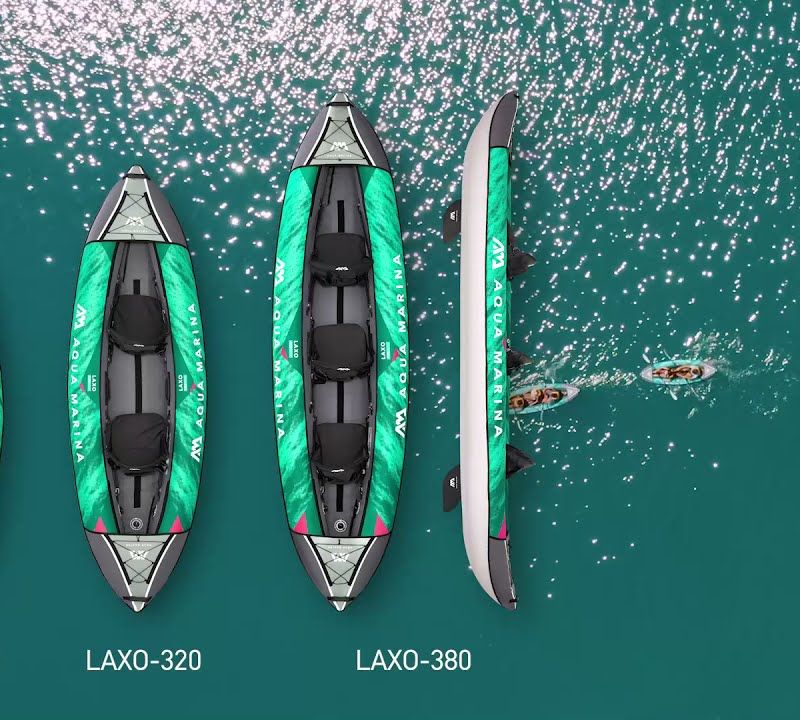 Aqua Marina Laxo rekreációs kajak 12'6" zöld 3 személyes felfújható kajak 11