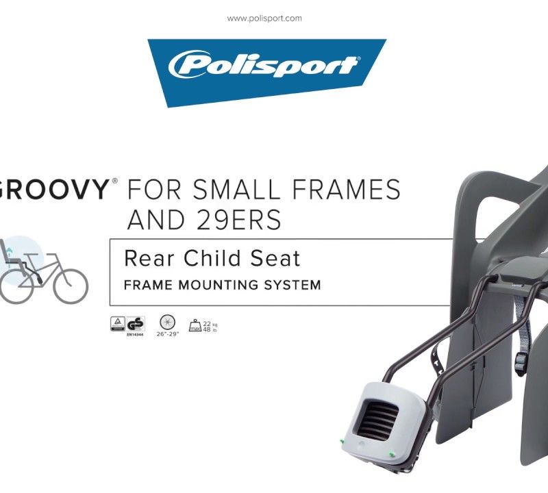 POLISPORT Groovy Maxi FF 29 zöld-szürke FO gyermek kerékpárülés 8406000032 8