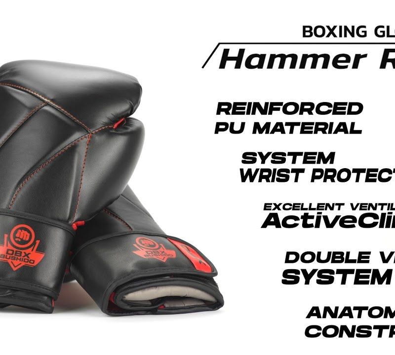 DBX BUSHIDO "Hammer - Red" Muay Thai bokszkesztyűk fekete/piros 20
