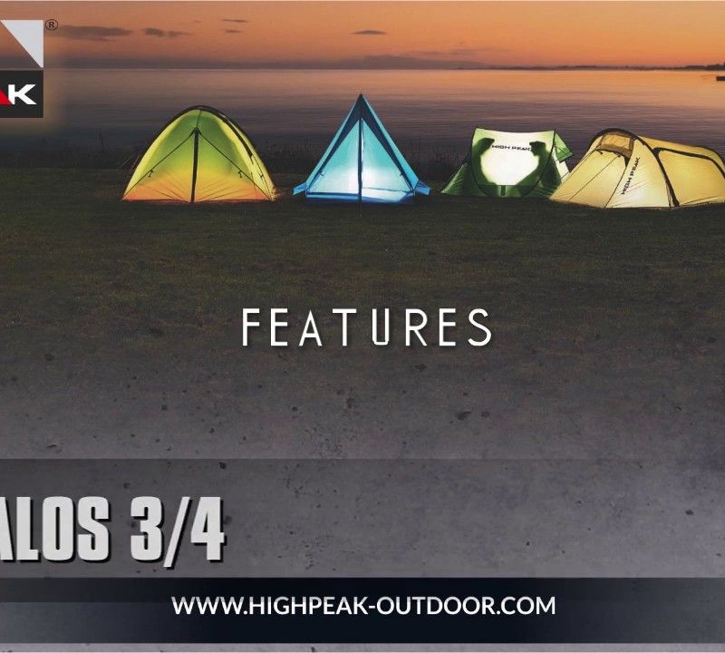 4 személyes kemping sátor High Peak Talos szürkészöld 11510 11