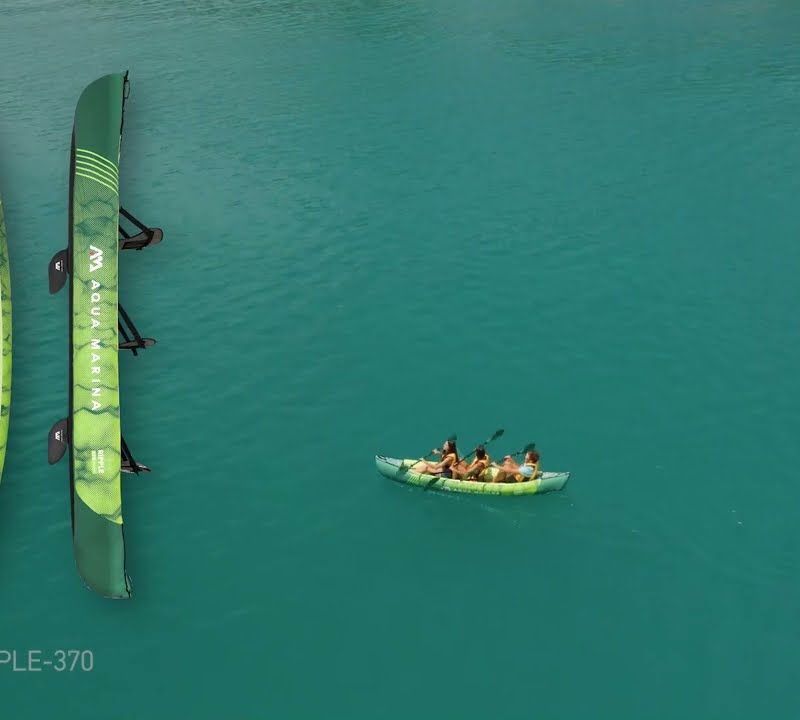 3 személyes felfújható kajak 12'2  AquaMarina rekreációs kenu zöld Ripple-370 21