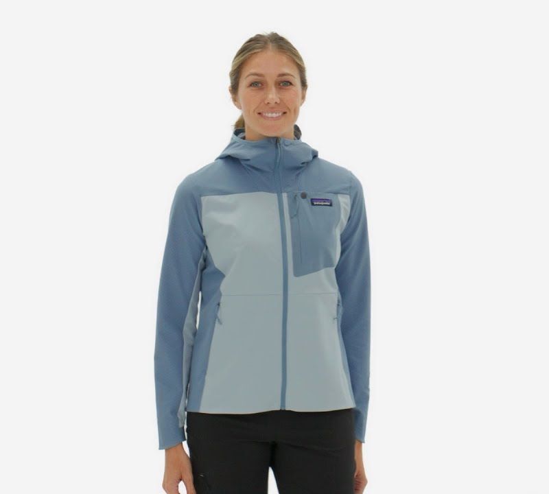 Női softshell dzseki Patagonia R1 CrossStrata Hoody lagom kék 16
