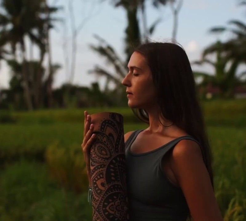 Yoga Design Lab parafa jógaszőnyeg barna CorM-5.5-Mandala fekete 13