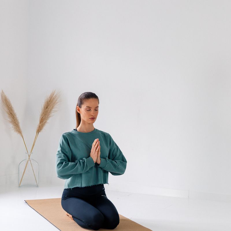 XTREXO jógaszőnyeg TPE parafa 6 mm fekete YM-C01C 8