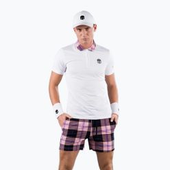 Férfi HYDROGEN Tartan fehér és rózsaszín tenisz póló T00518E83
