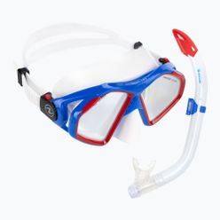AQUALUNG Hawkeye búvárszett maszk + snorkel kombináció kék/piros SC3974006