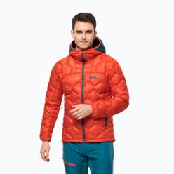 Jack Wolfskin férfi Alpspitze Down Hoody skit kabát narancssárga 1206771_3017