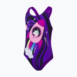 Speedo Digital Placement egyrészes gyermek fürdőruha lila és fekete színben