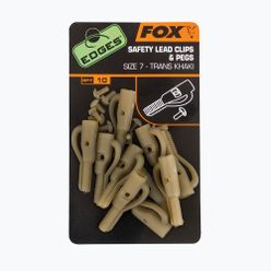 FOX Edges Secure Lead Clip + csapok 10 db. Trans Khaki CAC477