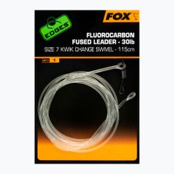 Fox Fluorocarbon pontyos előke Fused Leader 30 lb - Kwik Change Swivel 115 cm átlátszó CAC717