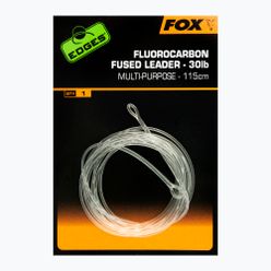 Fox Fluorocarbon pontyos előke Fused leader 30 lb - No Swivel 115 cm átlátszó CAC720