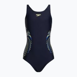 Speedo Plastisol Placement Muscleback gyermek egyrészes fürdőruha fekete 8-0832414380