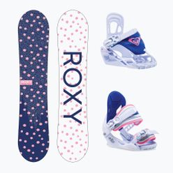 Gyermek snowboard Roxy Poppy csomag + kötés tengerészkék és rózsaszín 22SN066