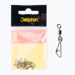 Delphin görgő forgó horoggal 10 db fekete 969B03004