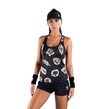 Női tenisz top HYDROGEN Tattoo Tech fekete T01525007