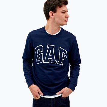 Férfi pulóver GAP Logo Crewneck blue navy