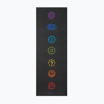 Gaiam Premium Black Chakra jógaszőnyeg 6 mm fekete csakra