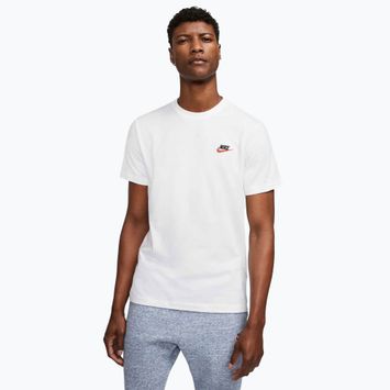Férfi Nike Sportswear Club póló fehér/fekete/egyetemi piros